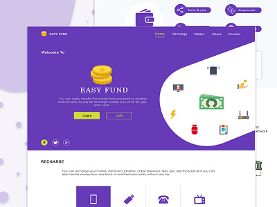 Online Recharge Landing Page attractive design easy graphics landing page recharge ui ux web