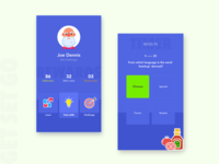 Quiz App illustration branding dribbble dribbbleui dailyui exam flatdesign flat minimal clean ui dashboard education learning quiz profile vector uiux white blue