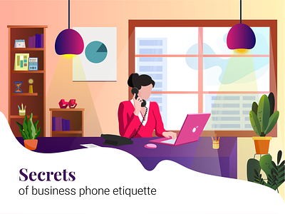 Business Phone Etiquette character illustration ethical business ethics illustration lady office office hours phone rapidgems telephone