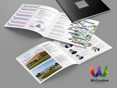 Silver Fox corporative brochure. 2019 brochure design infographic layout publishing