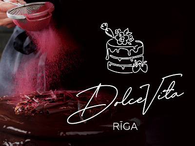 Dolce Vita Riga, confectionery. Logo brand design brand identity branding branding design design lettering logo logo design logotype vector