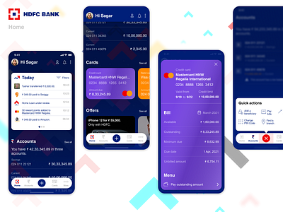 HDFC App Redesign - Home app banking banking app bankingapp design finance finance app hdfc portfolio redesign ui ux visual