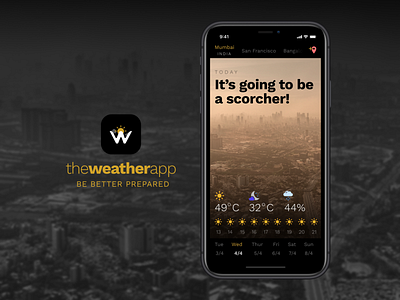 Weather App Concept branding design ios logo mobile app mobile app design mobile design portfolio ui weather app