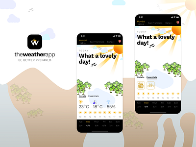 Weather App Concept - Clear Day app design ios mobile app mobile app design mobile design mobile ui portfolio