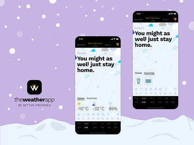 Weather App Concept - Cold day