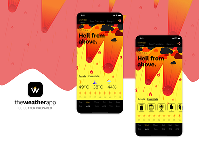 Weather App Concept - Hot day design mobile mobile app mobile app design mobile ui portfolio ui