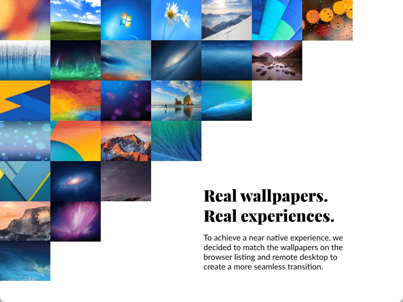 Real Wallpapers, Real Experiences. apple motion portfolio wallpapers windows