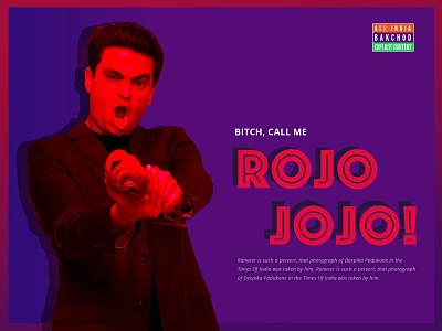 Rojo Jojo Profile Card - All India Bakchod contrast photoshop website