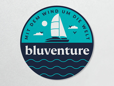 Badge design for blu-venture.de badge branding catamaran design illustration illustrator logo logosymbol patch sailing tropical