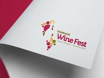 Identificador Weekend Wine Fest Panamá 2019 branding design fest festival icon logotipo typography vino wine