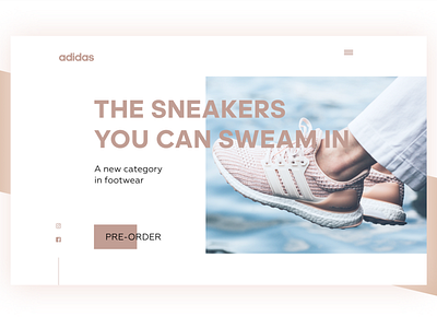 adidas Ultraboost concept landing page adidas design figma ui web