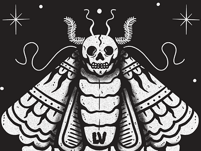 Polilla 666 animal artwork black black and white character dark devil illustration lowbrow procreate