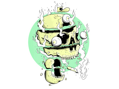 Calaco · Gavilan / Gvln calavera color lowbrow skull smoke