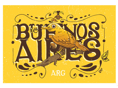 Buenos Aires / Gavilan Gvln argentina bird buenos aires illustration lettering music showusyoutype trompet