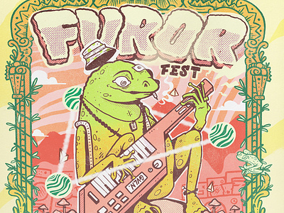 Furor Fest animal gig poster gigposter illustration