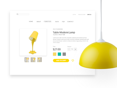 UI daily 012 - E commerce color e commerce furniture lamps modern ui yellow