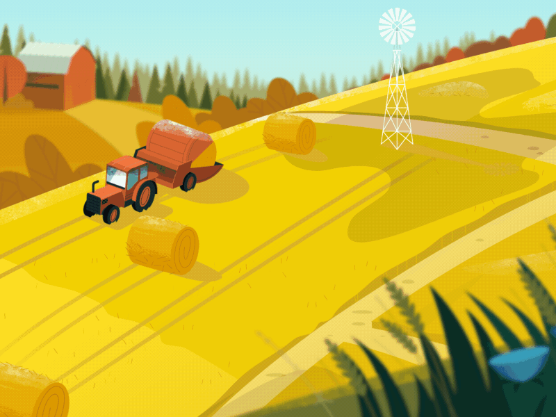 The Hay Bale Tale 2d after effects animation design explainer gif illustration ourshack