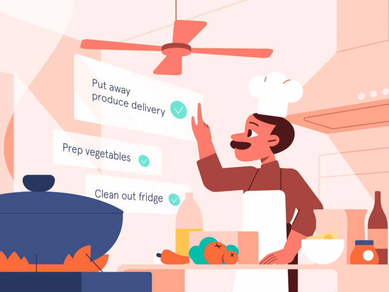 What are you cooking? 2d after effects animation character design explainer flat gif icons illustration ourshack ui work