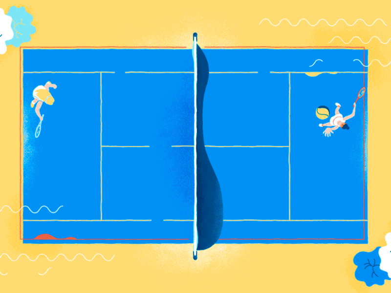 Tennis Competition 2d after effects animation character explainer frame by frame gif illustration tennis video