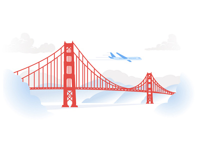 Golden Gate Bridge Vector Illustration adobe illustrator bridge flat golden gate bridge illustration line art line illustration svg vector vector illustration