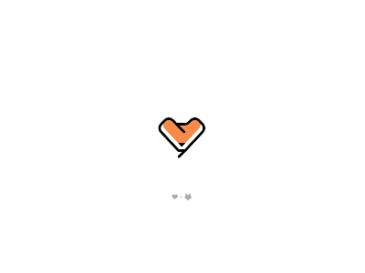 Heart Fox brand creative design dribbble fox icon illustration simple vector