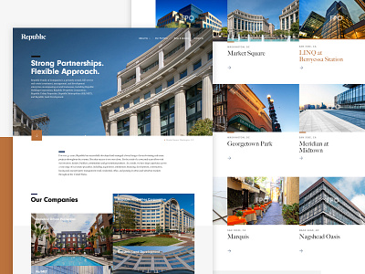 Republic — Website About & Portfolio pages branding design desktop digital interactive interactive design ui ux website design