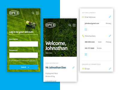 OPEI — Website User Log-In & Profile branding design desktop digital hz interactive design product ui ux website