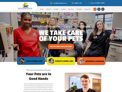 Lakeside Animal Hospital Homepage branding design homepage illustration landing page layout logo ui ux website