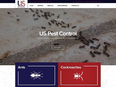 US Pest Control Homepage branding design homepage illustration landing page layout logo ui ux website
