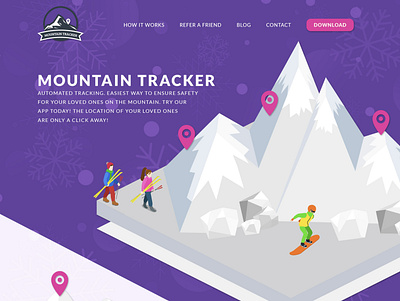 Mountain Tracker Homepage Design branding design homepage illustration landing page layout logo ui ux website