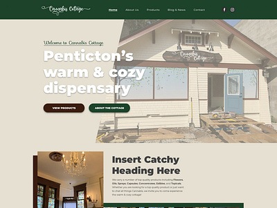 Cannabis Cottage Homepage Design branding design homepage illustration landing page layout logo ui ux website