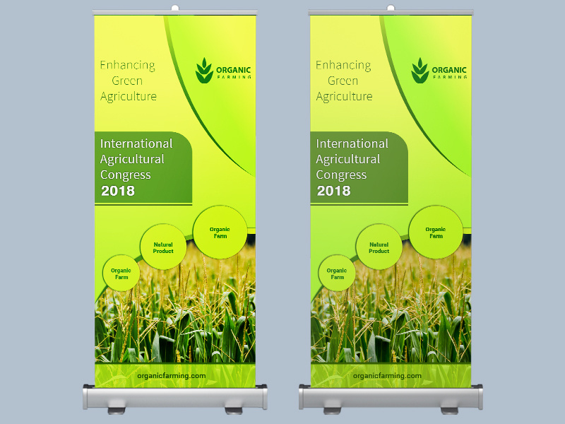 Roll Up Banner Concept Design agriculture banner organic farming typography branding adobe photoshop adobe illustrator creative design roll up banner concept design