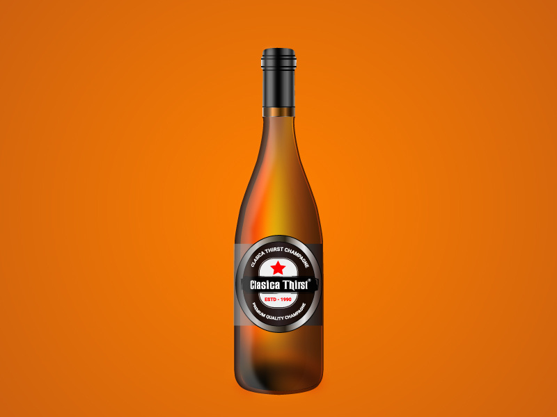Clasica Thrist Champagne Bottle Label Design Concept logo branding packaging design print design typography adobe photoshop illustration vector design adobe illustrator creative design champagne wine bottle label label design wine bottle label design concept