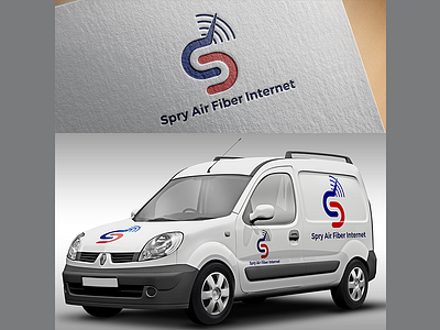 Spry Air Fiber Internet Logo Concept