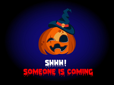 shhh! Someone is coming adobe illustrator creative design design halloween illustrated illustration illustration design typography vector weekly warm up weeklywarmup
