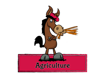 Mule standing on two legs agriculture Logo