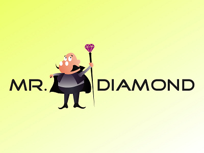 Mr. Diamond Logo Concept adobe illustrator cartoon character creative design diamond logo illustration vector