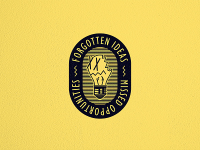 Forgotten Ideas Badge 1 badge badge design blue idea illustration lightbulb print design screenprint texture vector yellow