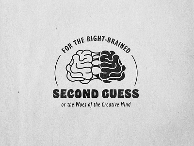 Second Guess Graphic 1 badge badge design black and white brain creative design illustration logo texture vector