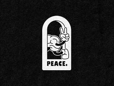 Goodbye & Good Luck Graphic 2 badge badge design black and white brain cartoon illustration mark peace peace sign screenprint texture vector