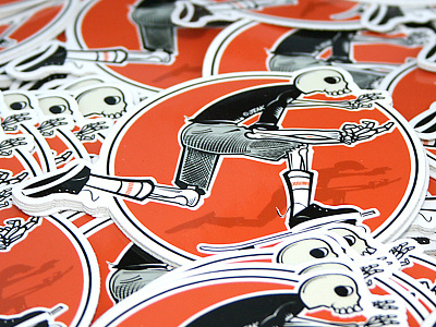 Push Stickers illustration push skate skateboarding skeleton skull sticker vector