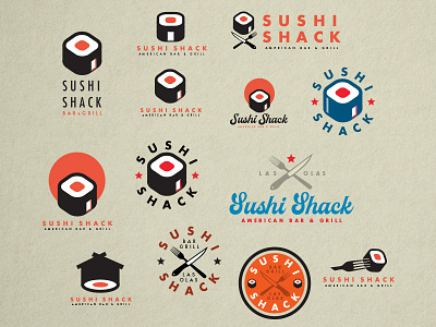 Sushi Shack bar grill icon illustration logo shack sushi sushishack vector