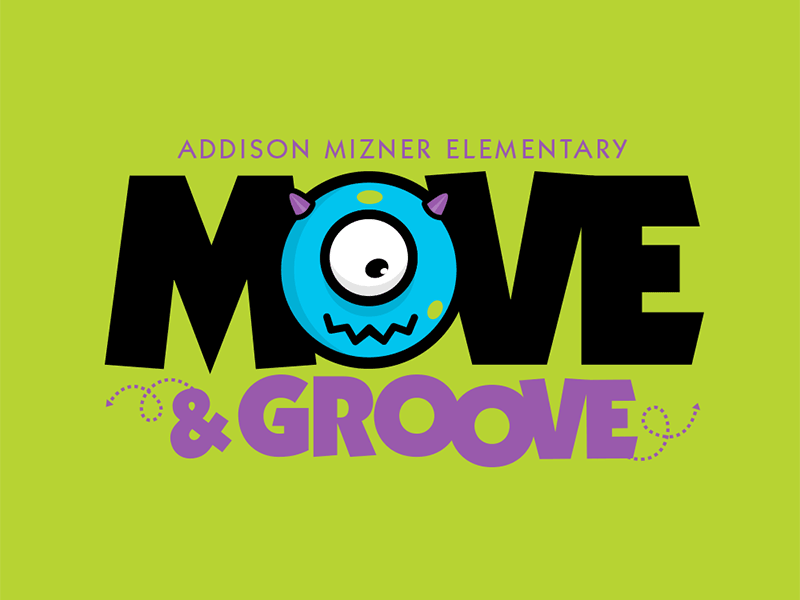 AMES Move + Groove ames animation illustration logo megaton monster school vector
