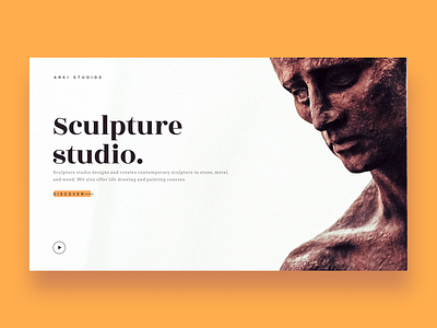 Sculpture studio clean composition design graphic helvetica landing layout minimal nature swiss typography video