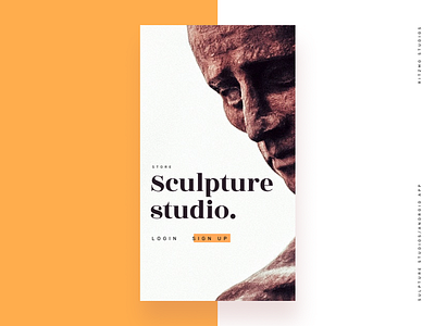 Mobile app for sculpture studio app homepage layout login music player sculpture signup ui ux