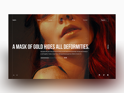 A mask of gold! - the color series#06 clean composition gold graphic hello invite landing layout minimal swiss typography video