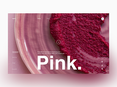 The Pink - the color series#07 clean composition gold graphic invite landing layout minimal pink swiss typography video