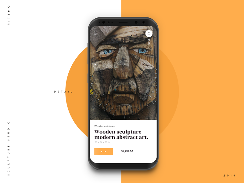 Mobile app for sculpture studio by Ritzmo on Dribbble