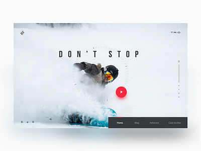 Snowboarding Club Homepage landingpage layout ritzmo snow sports ui ux web website white