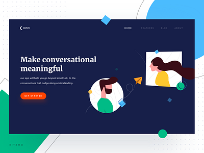 Conversation - web header#02 chat cover direct groupchat header icons illustration landingpage messaging ritzmo ui web